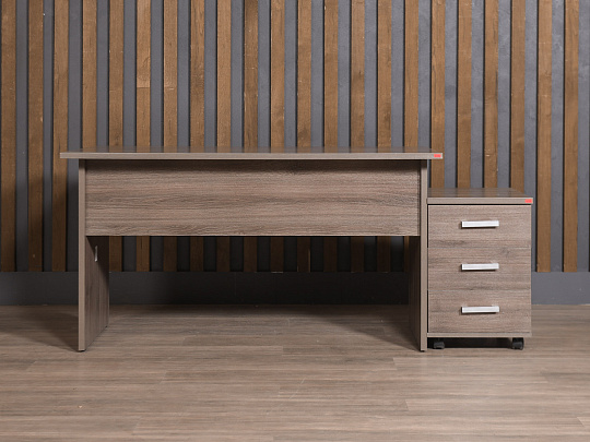 Стол с тумбой ЛДСП Ясень шимо