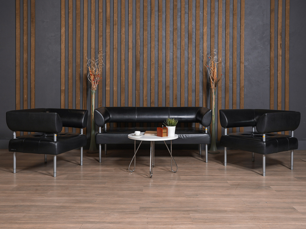 Диван SitLand Кожа Чёрный Италия (ДКЭЧ5-090725)