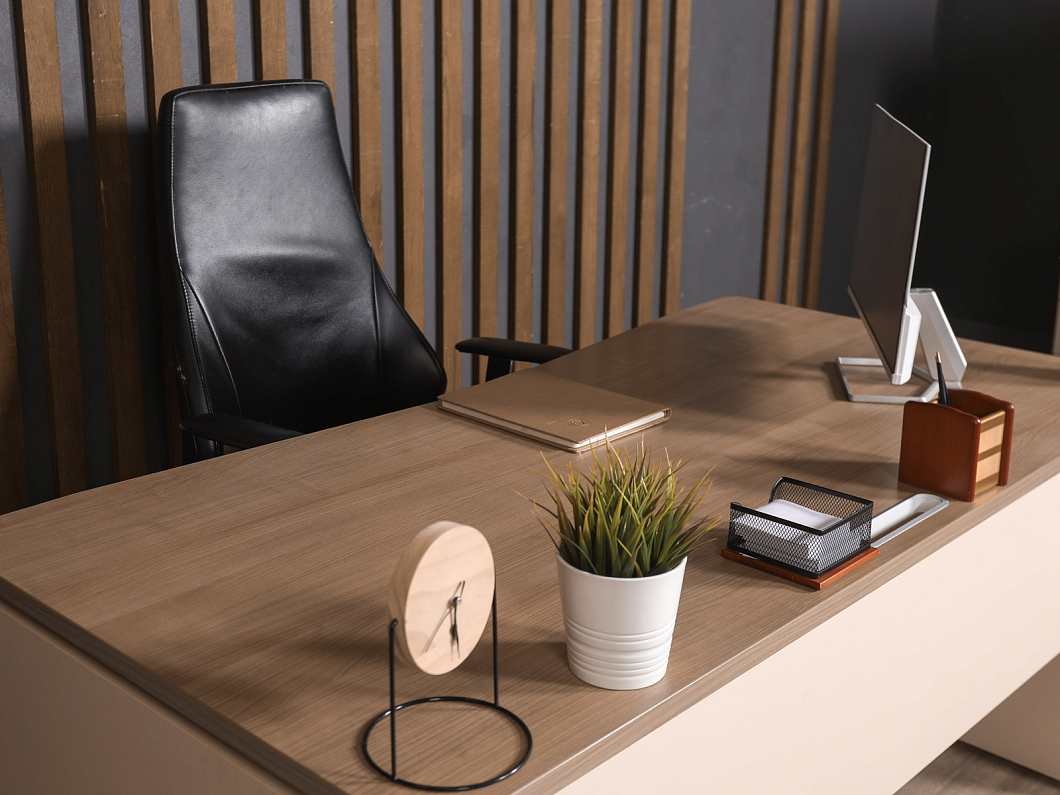 Стол с тумбой ЛДСП Ясень шимо (СЭТЯШ-231025)