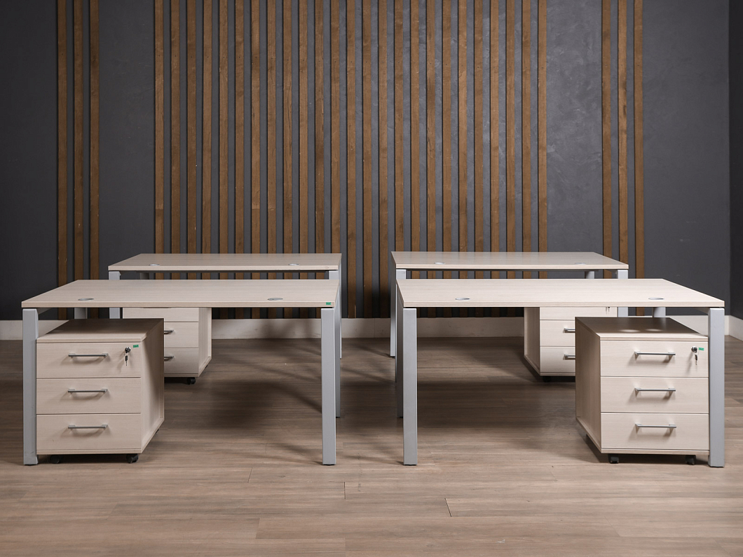 Стол с тумбой ЛДСП Бук (СТПБК-300825)