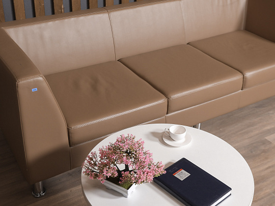 Диван Искусственная кожа Бежевый