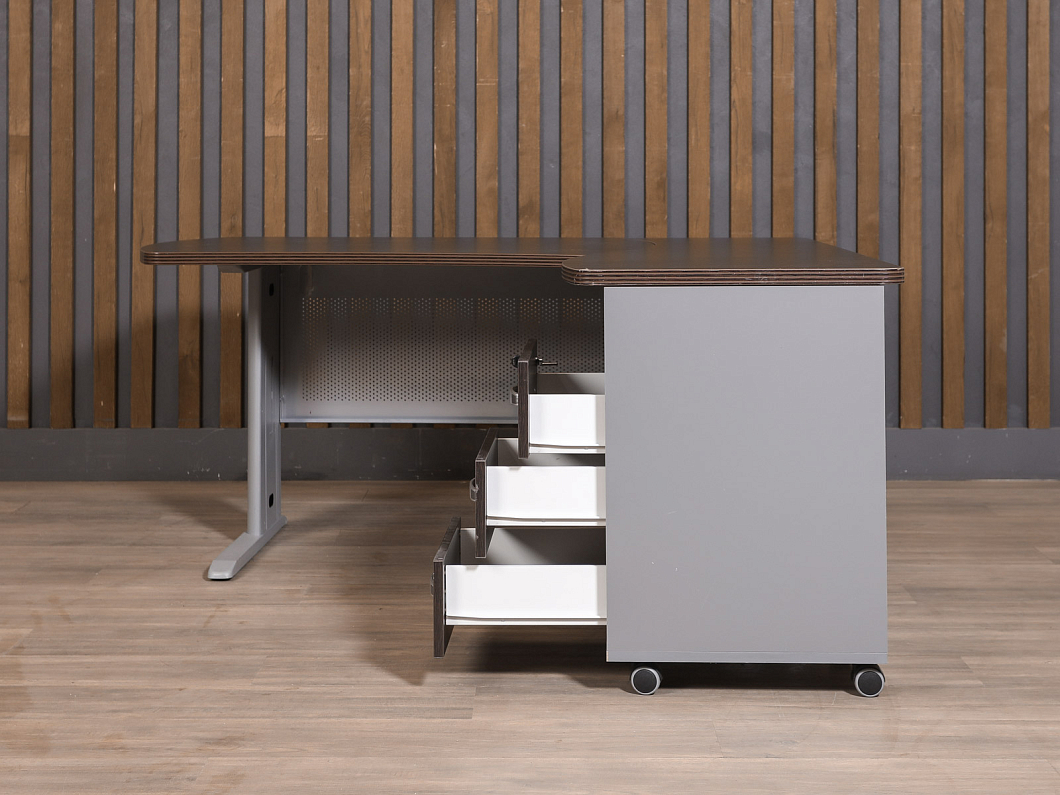 Стол с тумбой Офис-Директ Berlin ЛДСП Венге Россия (СПВГБ-271225)