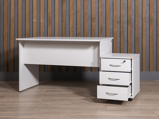 Стол с тумбой ЛДСП Серый