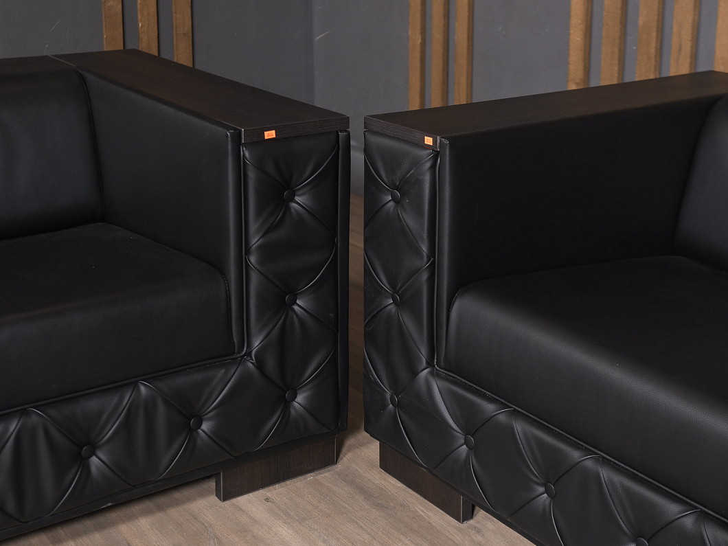 Диван UNITAL Монреаль Кожа Чёрный Италия (ДКЭЧ-161125)