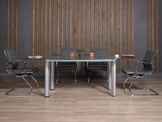 Стол для переговоров Стекло Голубой