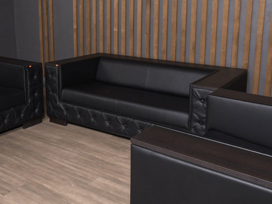 Диван UNITAL Монреаль Кожа Чёрный Италия (ДКЭЧ-161125)